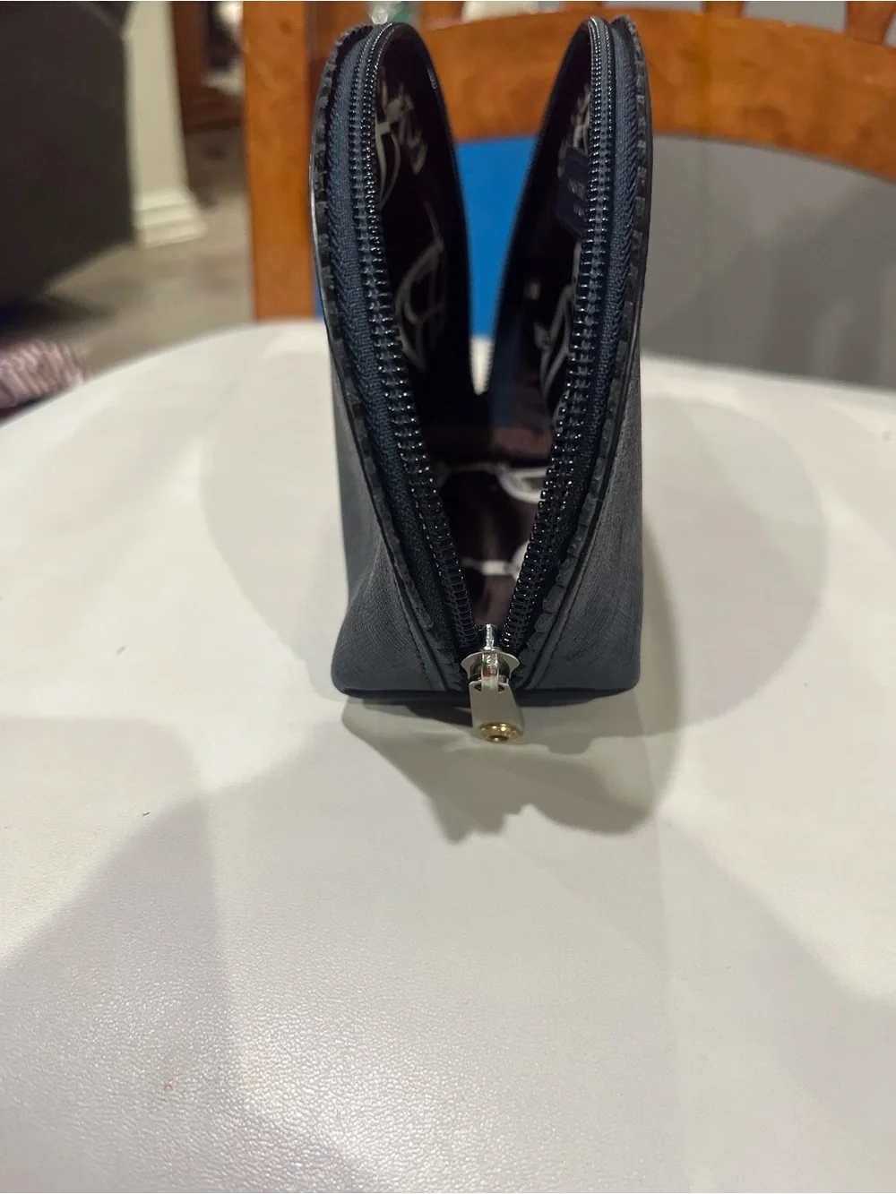 Henri Bendel Navy Scalloped Cosmetic Bag